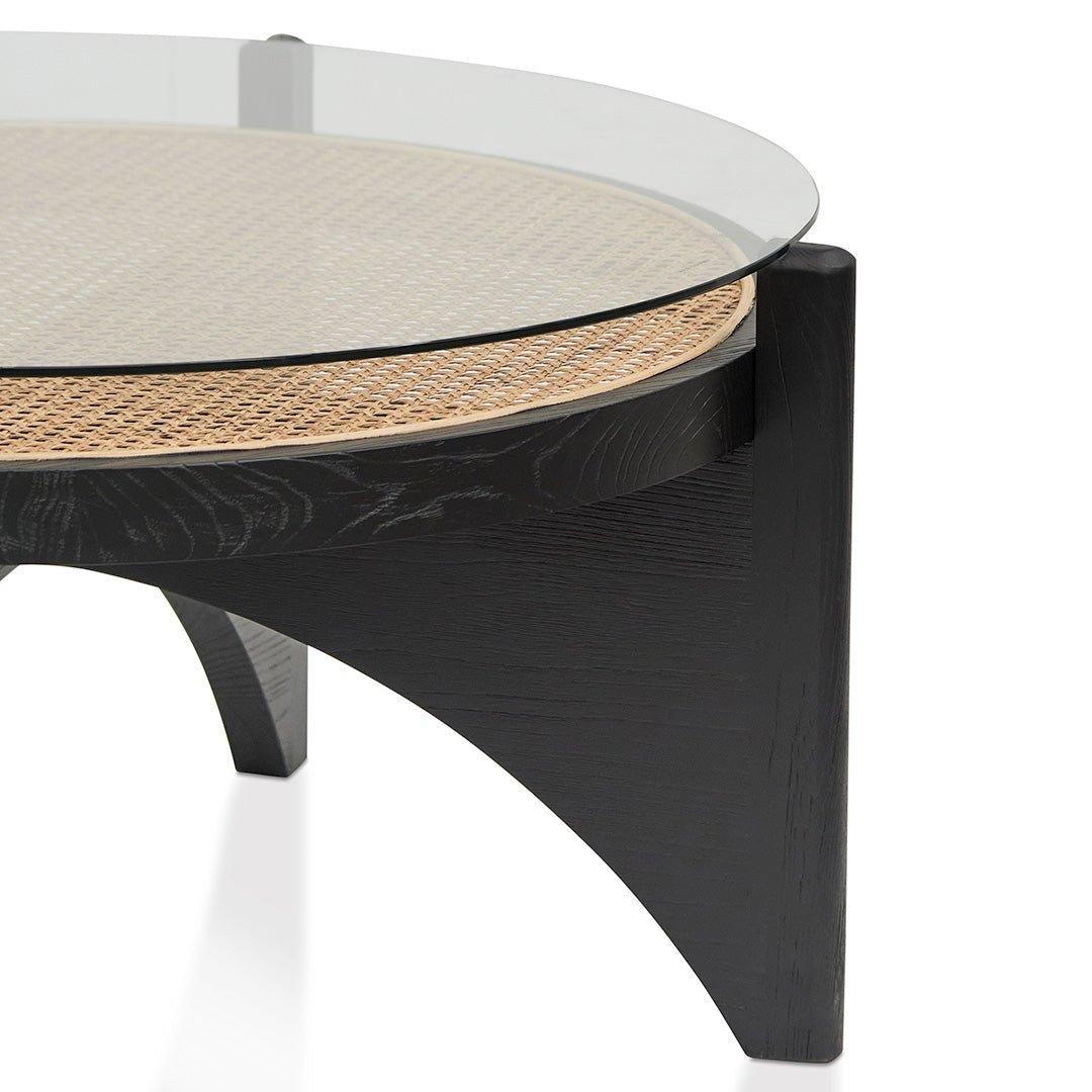 96cm Round Glass Coffee Table - Black - Coffee TableCF8141-NI 9