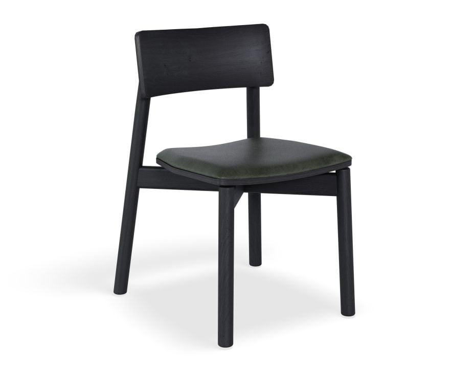 Andi Chair - Black Ash with Pad - Light Grey Fabric Seat Pad-Level-Prime Furniture