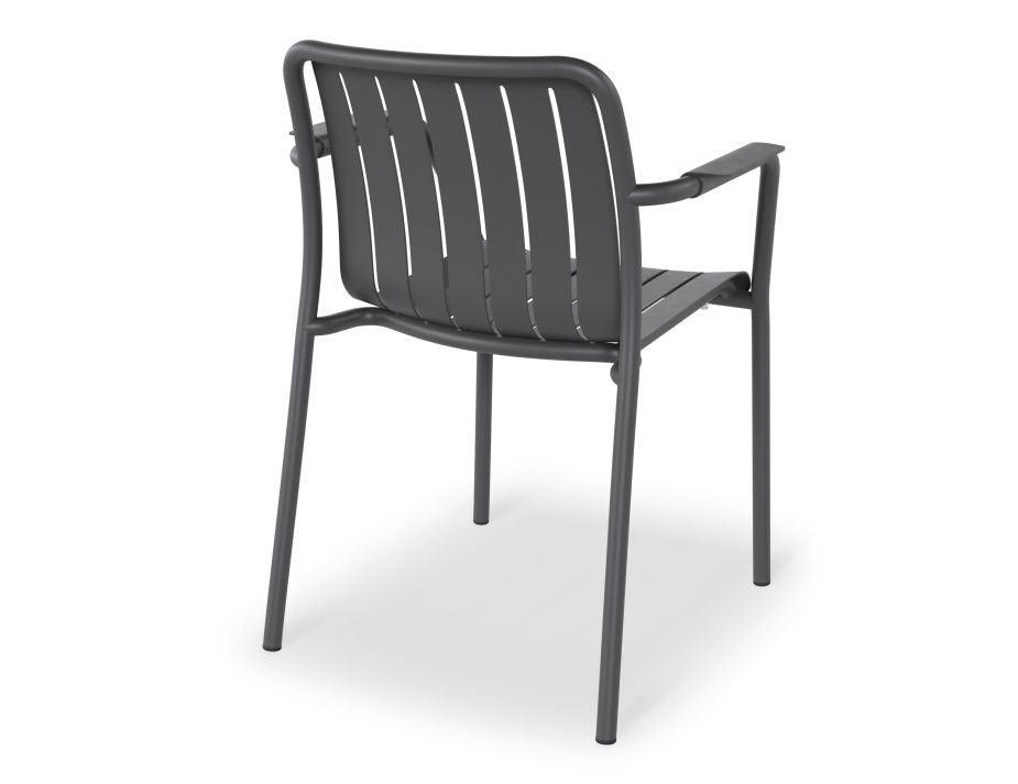 Roku Outdoor Armchair in Matt Charcoal - No Cushion-Level-Prime Furniture