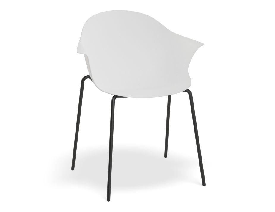 Pebble Armchair White with Shell Seat - Sled Base with White Legs-Level-Prime Furniture