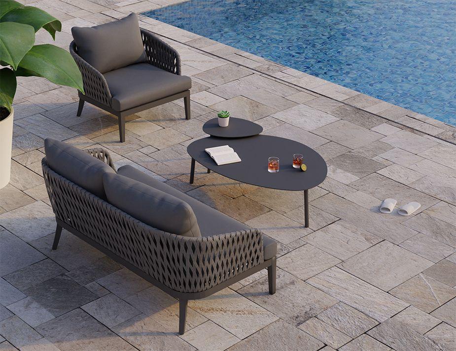 Alma Lounge Chair - Outdoor - Single - Charcoal - Dark Grey Cushion - C1410511759356182096036 7