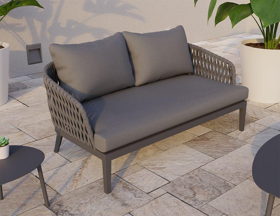 Alma Lounge Chair - Outdoor - Two Seater - Charcoal - Dark Grey Cushion - C1410512759356182096050 7