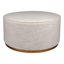 Ames Round Ottoman - Off White Linen - Ottoman328699320294125908 1