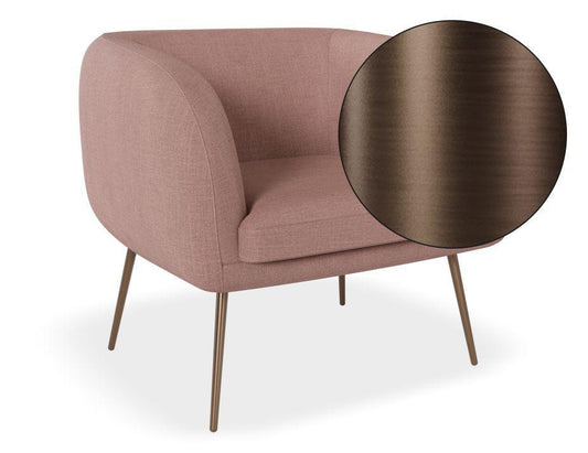 Amour Lounge Chair - Blush Pink - Brushed Matt Bronze Legs - C1002132039356182161277 1