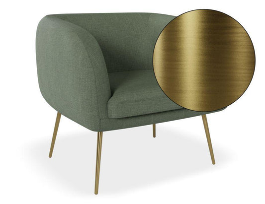 Amour Lounge Chair - Kelp Green - Brushed Matt Gold Legs - C1002133059356182161376 1