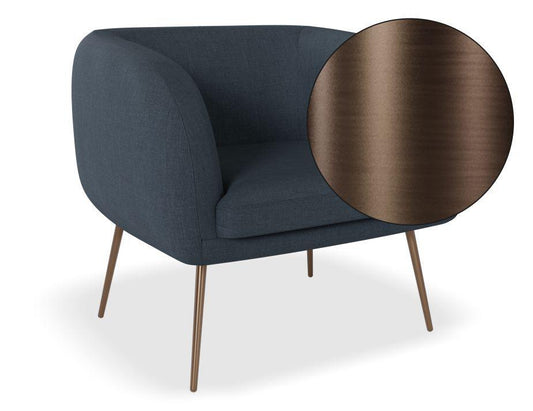 Amour Lounge Chair - Midnight Blue - Brushed Matt Bronze Legs - C1002132069356182161307 1