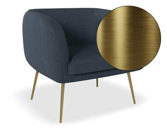 Amour Lounge Chair - Midnight Blue - Brushed Matt Gold Legs - C1002133069356182161383 1