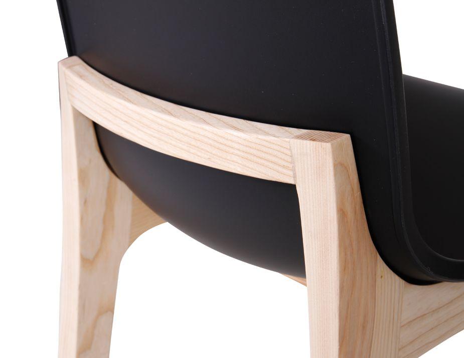 Ara Stool - Natural - Black Shell - Bar Bench Seat Height 74cm - Black Seat - Natural Ash legs - B1110860279356182000484 3