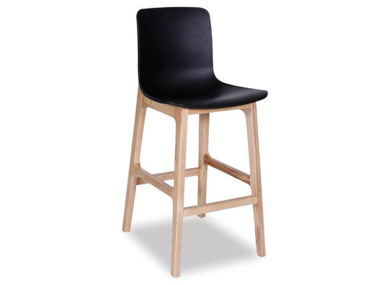 Ara Stool - Natural - Black Shell - Bar Bench Seat Height 74cm - Black Seat - Natural Ash legs - B1110860279356182000484 1