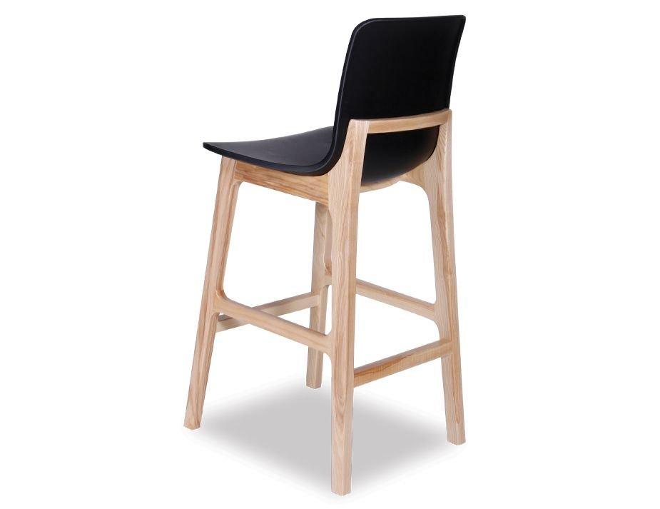 Ara Stool - Natural - Black Shell - Bar Bench Seat Height 74cm - Black Seat - Natural Ash legs - B1110860279356182000484 2