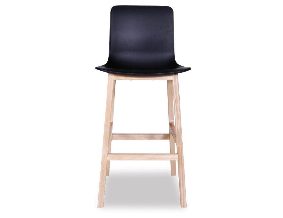 Ara Stool - Natural - Black Shell - Bar Bench Seat Height 74cm - Black Seat - Natural Ash legs - B1110860279356182000484 5