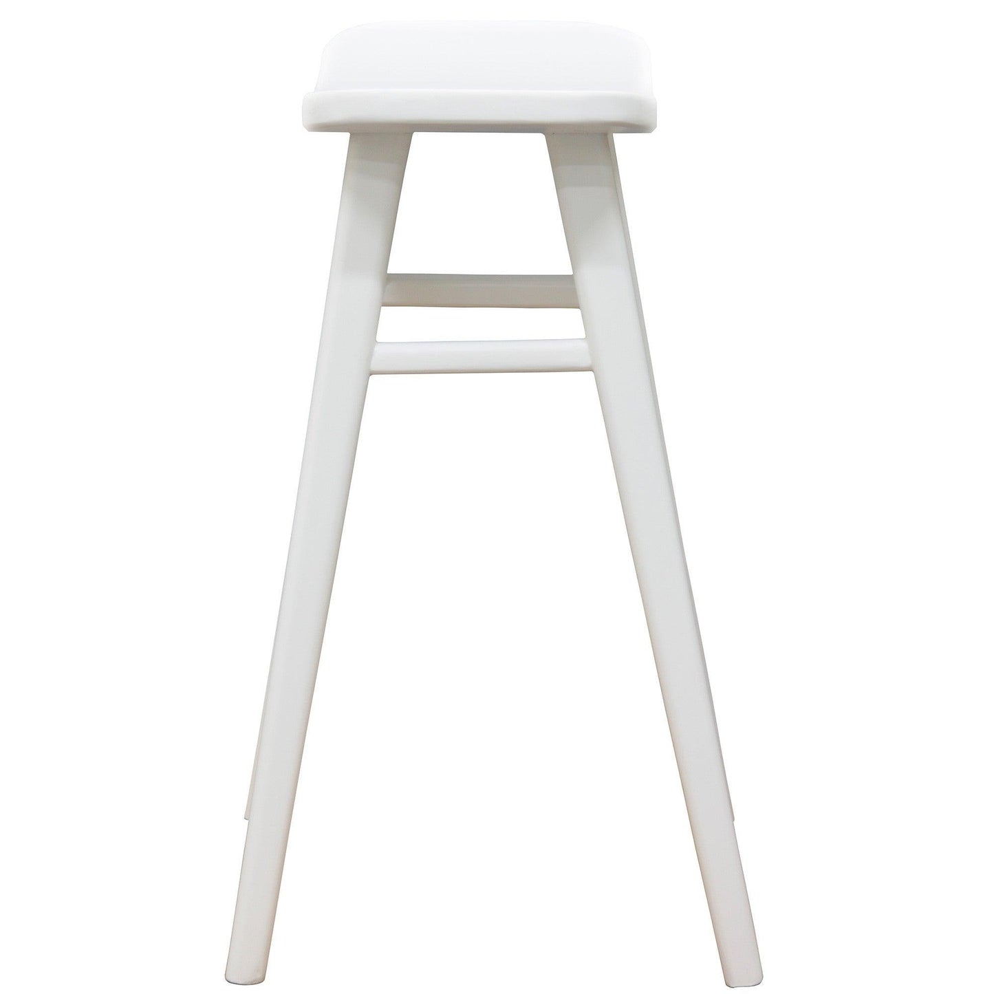 Aria Oval Solid Mahogany Kitchen Counter Stool (White) - StoolBR 068 OV (WH)754169492441 5