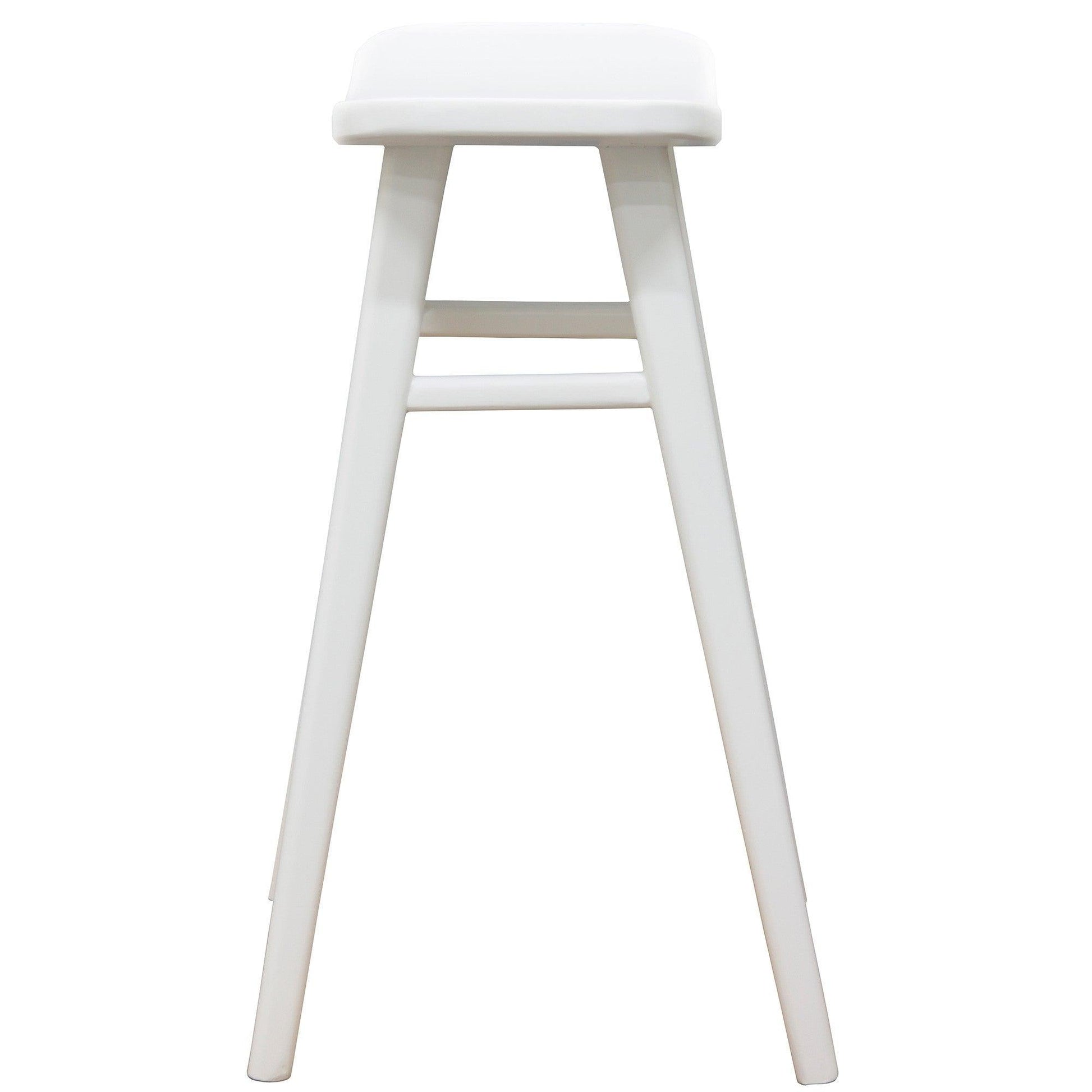 Aria Oval Solid Mahogany Kitchen Counter Stool (White) - StoolBR 068 OV (WH)754169492441 5