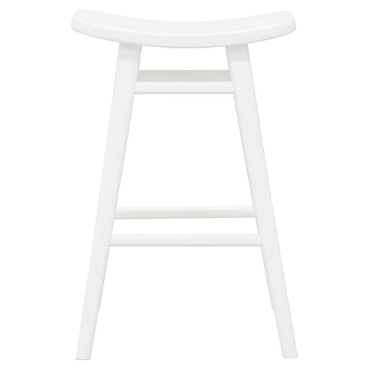 Aria Oval Solid Mahogany Kitchen Counter Stool (White) - StoolBR 068 OV (WH)754169492441 1