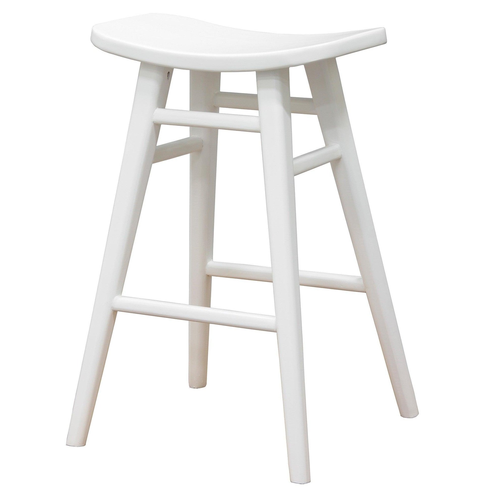 Aria Oval Solid Mahogany Kitchen Counter Stool (White) - StoolBR 068 OV (WH)754169492441 2