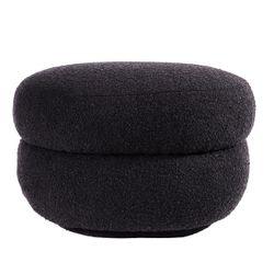 Aurora Foot Stool - Black Boucle - Stool329529320294127674 1