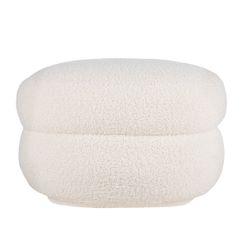 Aurora Foot Stool - Off White Shearling - Stool329539320294127681 1