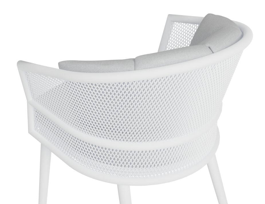 Avila Dining Chair - White - Light Grey Cushion - C1410640679356182096593 3