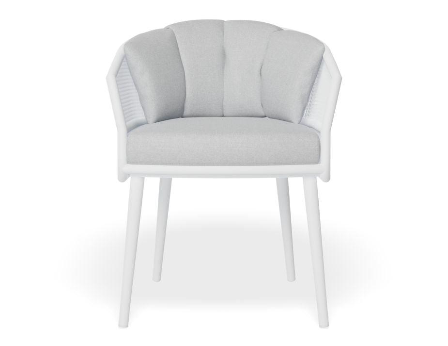 Avila Dining Chair - White - Light Grey Cushion - C1410640679356182096593 4