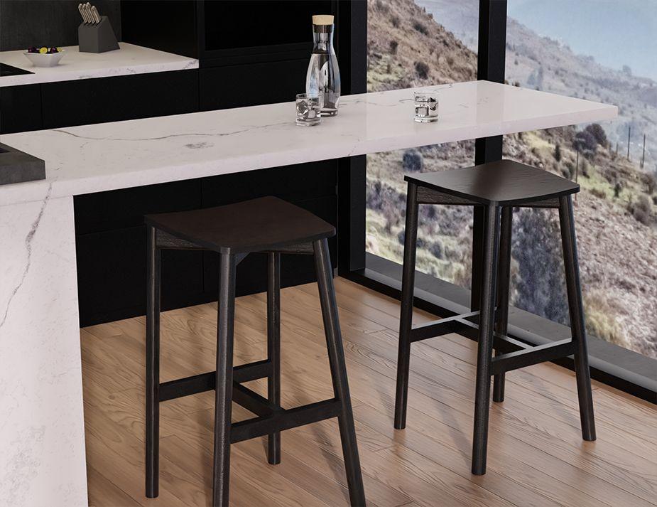 Andi Stool - Black - Backless - 66cm Seat Height (Kitchen Bench height)-Level-Prime Furniture