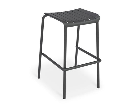 Roku Outdoor Backless Bar Stool in Matt Charcoal-Level-Prime Furniture