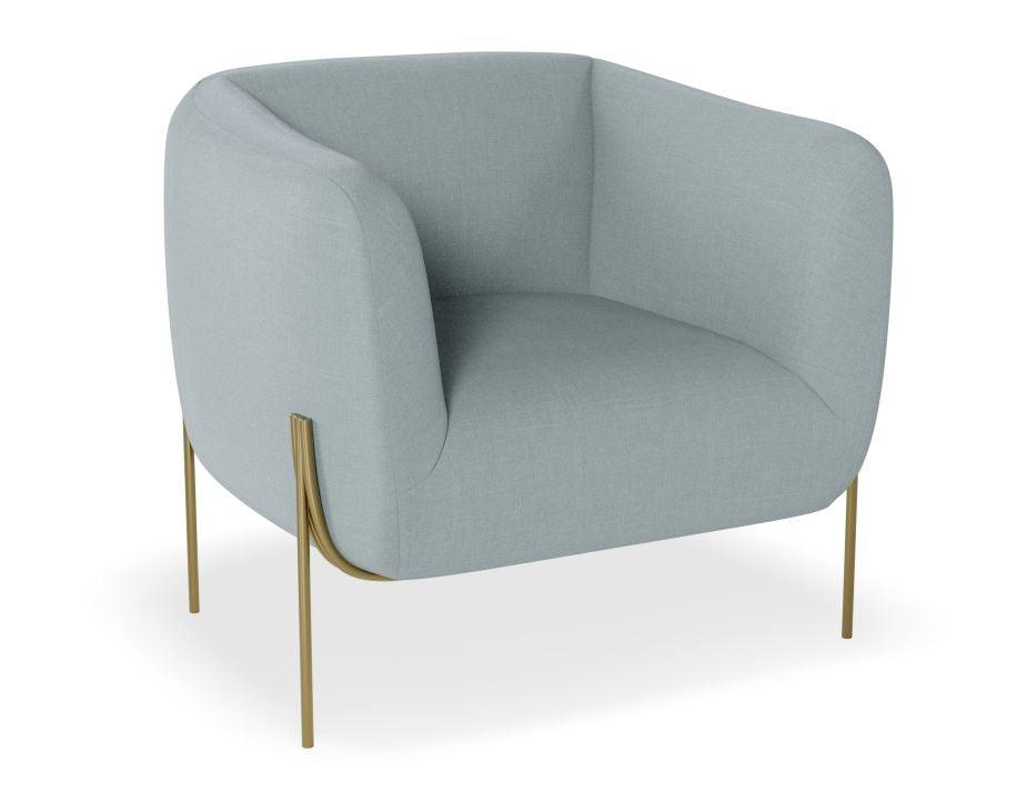 Belle Lounge Chair - Sky Blue - Brushed Matt Gold Legs - C1002103049356182160768 5