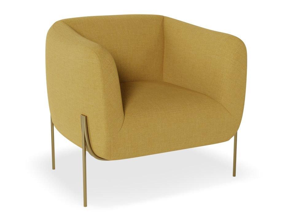 Belle Lounge Chair - Tuscan Yellow - Brushed Matt Bronze Legs - C1002102089356182160720 6