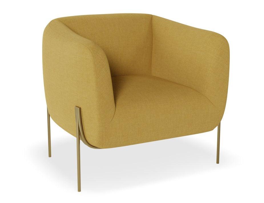 Belle Lounge Chair - Tuscan Yellow - Brushed Matt Gold Legs - C1002103089356182160805 6