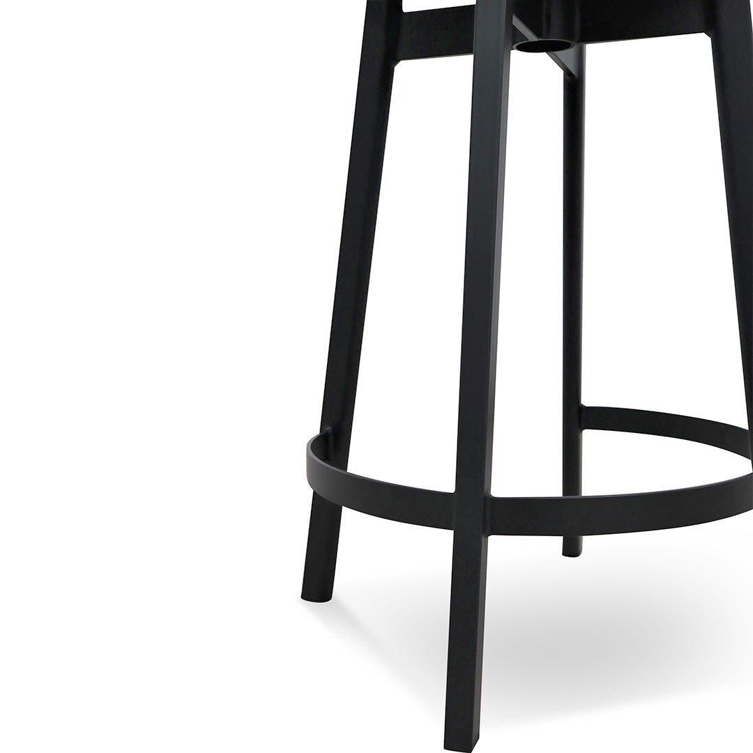 Black Industrial Bar Stool with Solid Ash Wood Seat - 65cm - Bar stoolBS6974-SU 4