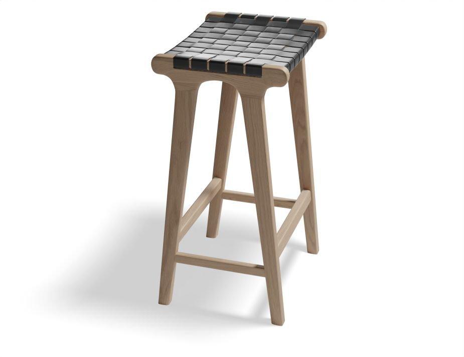 Brooklyn Backless Stool - Woven Black Seat / Natural Frame - B1112212029356182143747 1