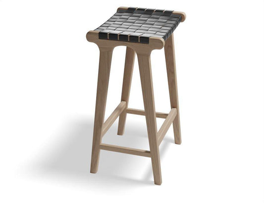 Brooklyn Backless Stool - Woven Black Seat / Natural Frame - B1112212029356182143747 1