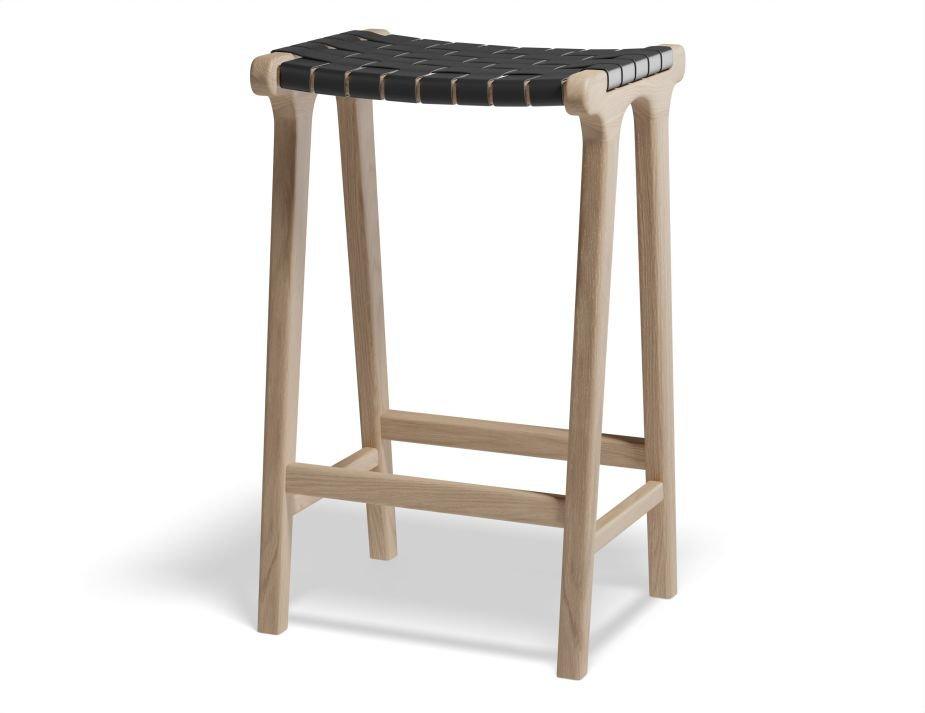 Brooklyn Backless Stool - Woven Black Seat / Natural Frame - B1112212029356182143747 7