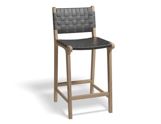 Brooklyn Bar Stool - Woven Black Seat / Natural Frame-Level-Prime Furniture