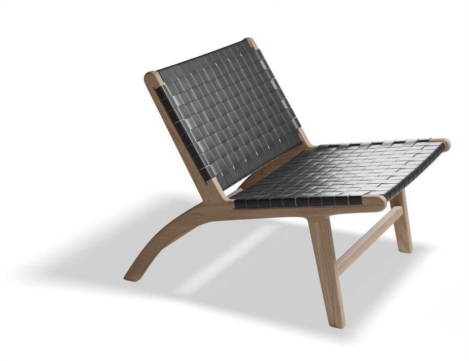 Brooklyn Lounge Chair - Woven Black Seat / Natural Frame - B1002272009356182143563 3