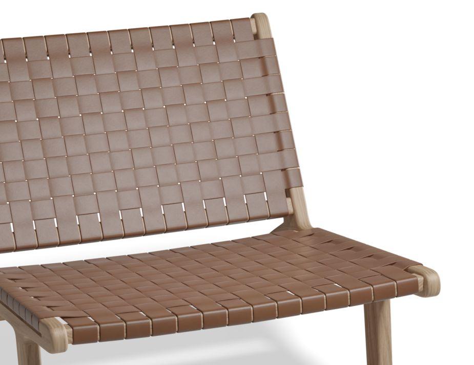 Brooklyn Lounge Chair - Woven Cognac Seat / Natural Frame - B1002271009356182143549 4