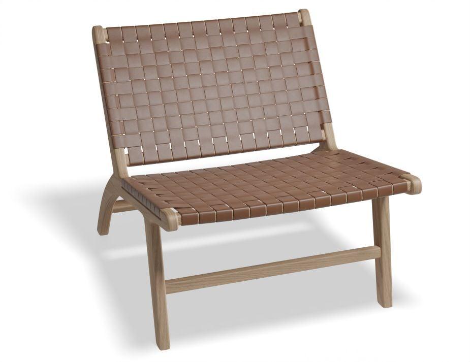 Brooklyn Lounge Chair - Woven Cognac Seat / Natural Frame - B1002271009356182143549 1