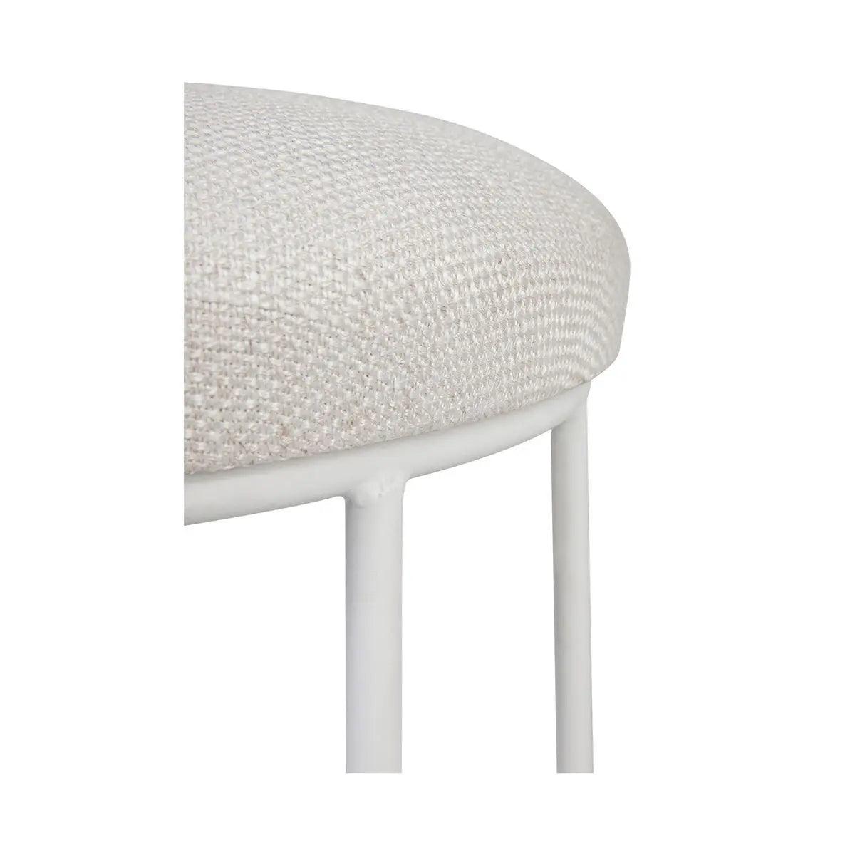 Cafe Lighting & Living Aiden White Steel Kitchen Stool - Natural Linen - Stool312799320294096543 3