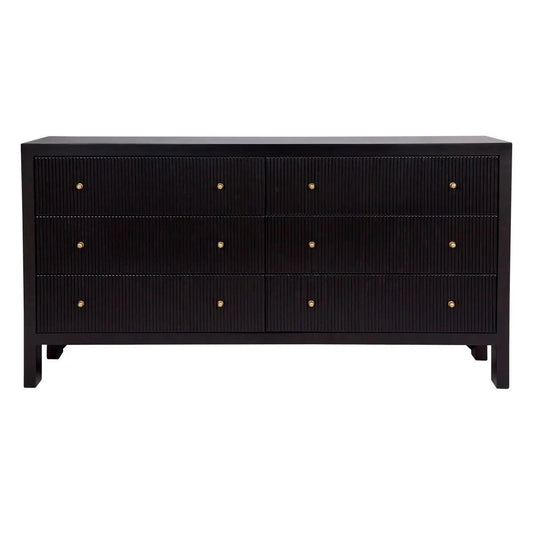 Cafe Lighting & Living Ariana 6 Drawer Chest - Black - Chest326519320294121870 1