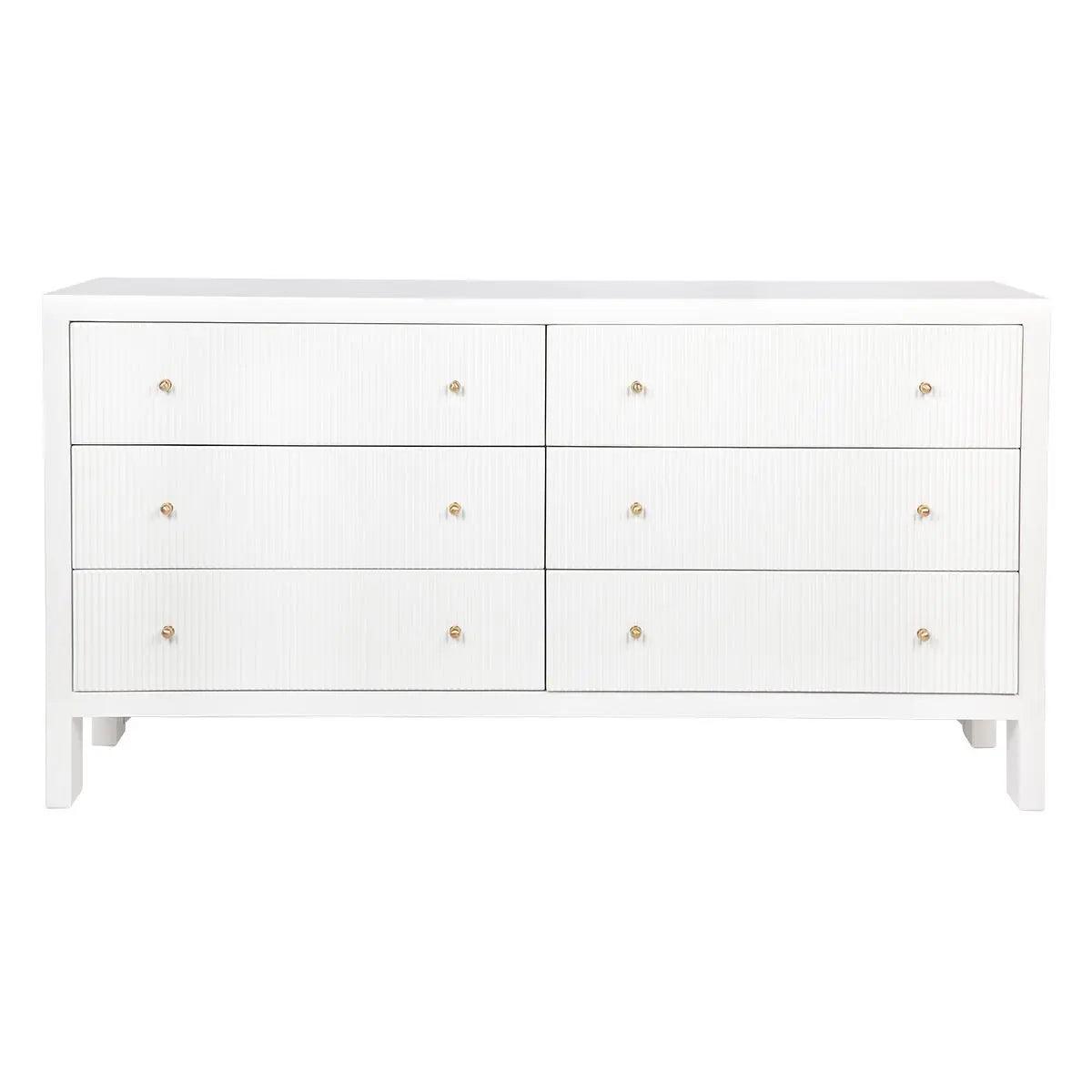 Cafe Lighting & Living Ariana 6 Drawer Chest - White - Chest326509320294121863 1