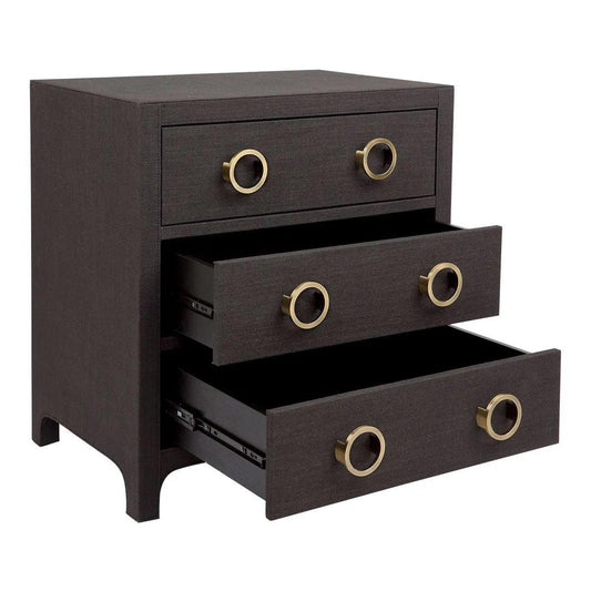 Cafe Lighting & Living Astley Upholstered Bedside Table - Black - Bedside Table322589320294115565 1