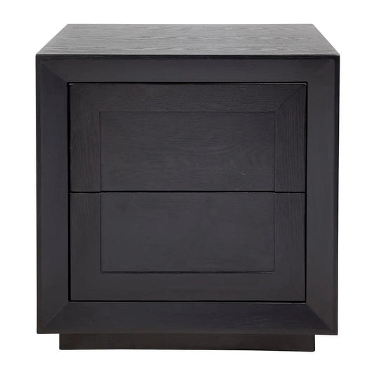 Cafe Lighting & Living Balmain Oak Tall Bedside Table - Black - Bedside Table323409320294116449 1