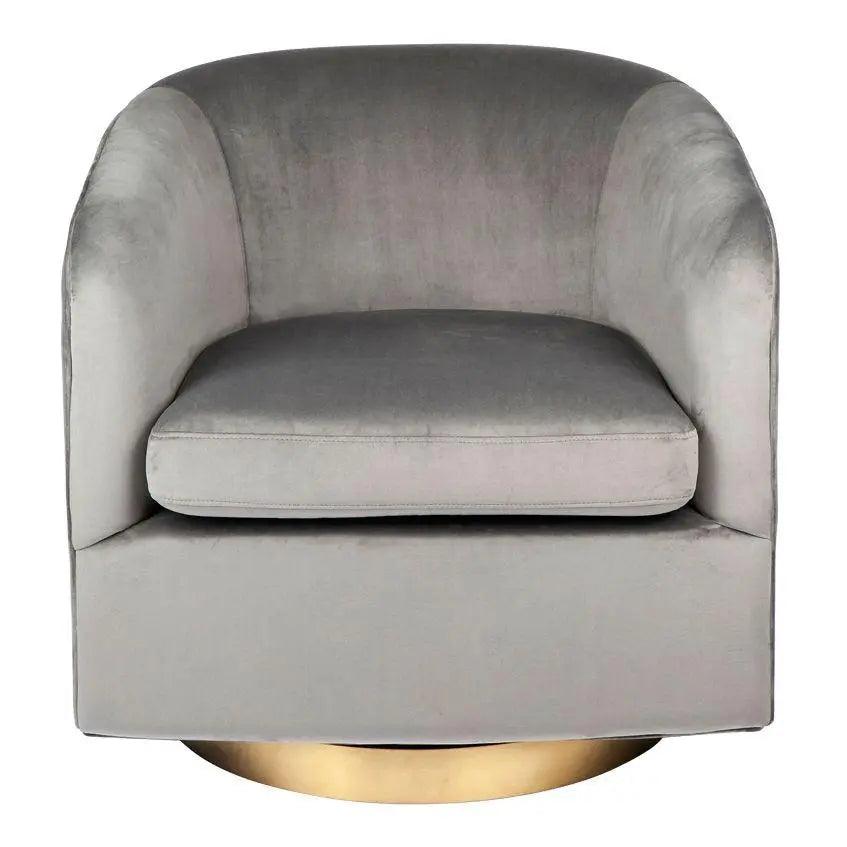 Cafe Lighting & Living Belvedere Swivel Occasional Chair - Charcoal Velvet - Chair317629320294108062 2