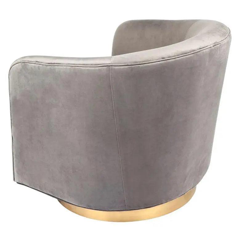 Cafe Lighting & Living Belvedere Swivel Occasional Chair - Charcoal Velvet - Chair317629320294108062 3