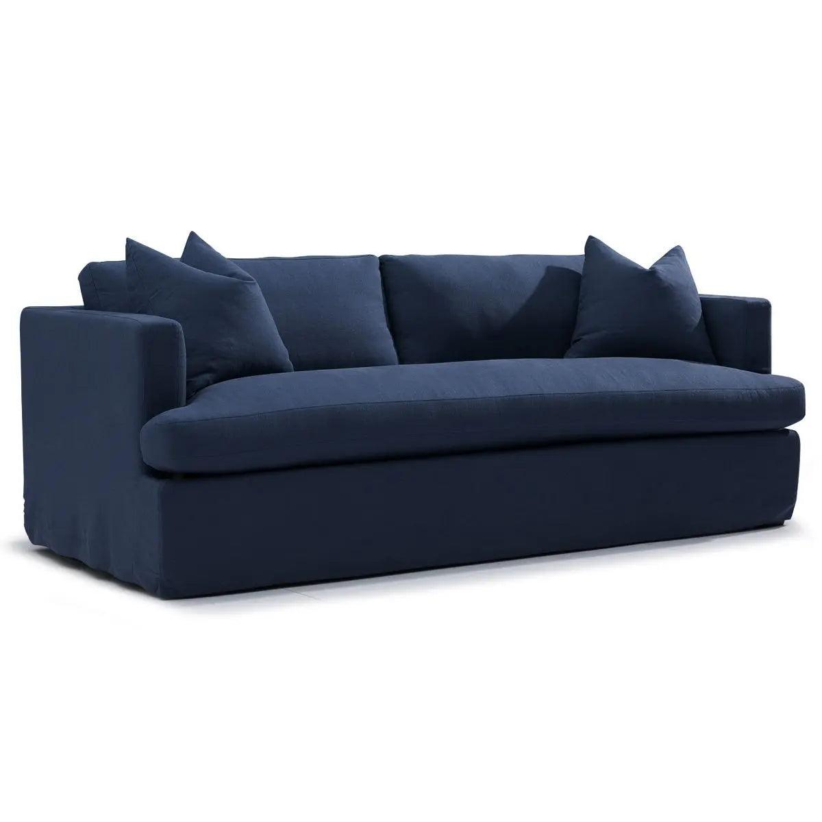 Cafe Lighting & Living Birkshire 3 Seater Slip Cover Sofa - Navy Linen - Sofa323779320294116821 3