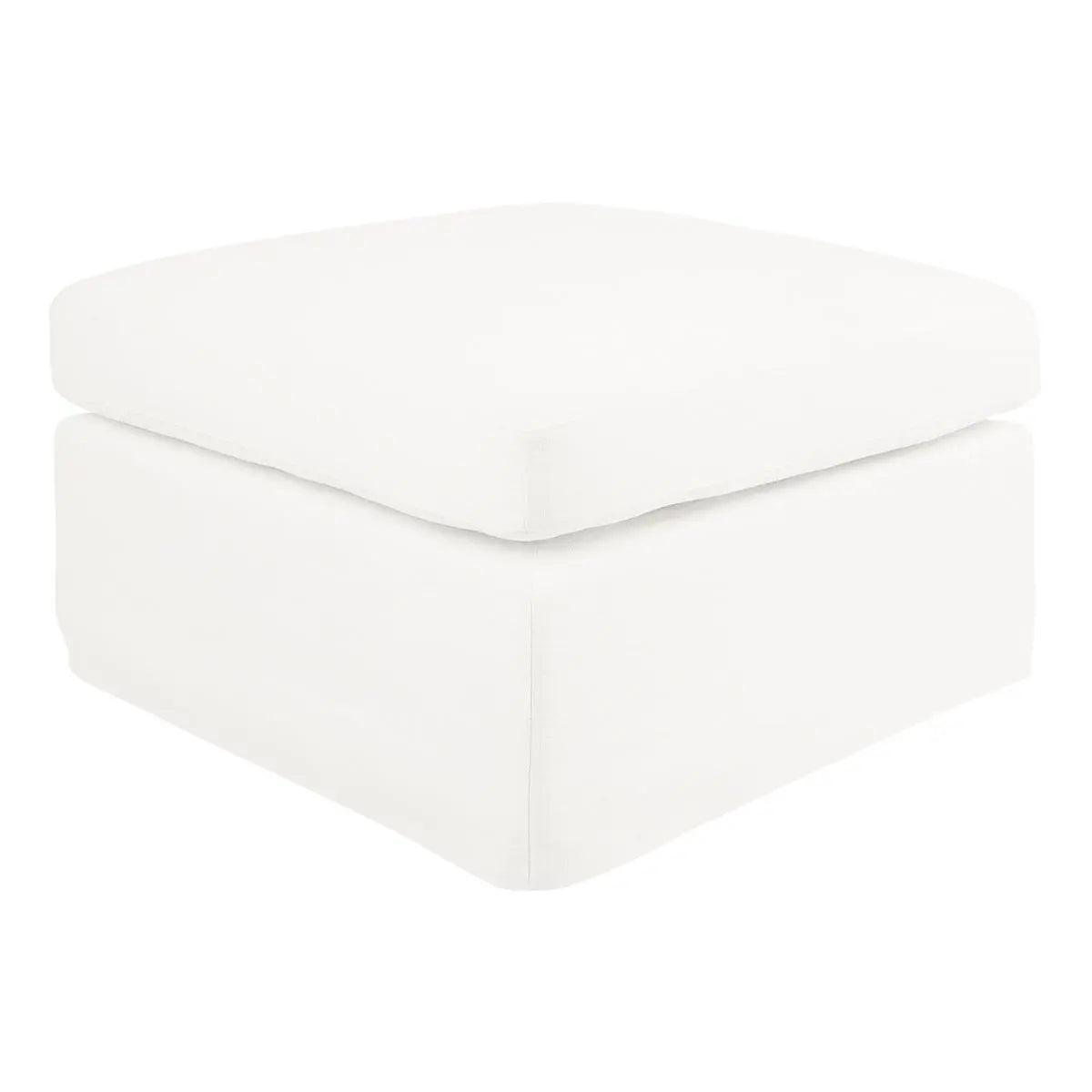 Cafe Lighting & Living Birkshire Slip Cover Ottoman - White Linen - Ottoman323689320294116739 3