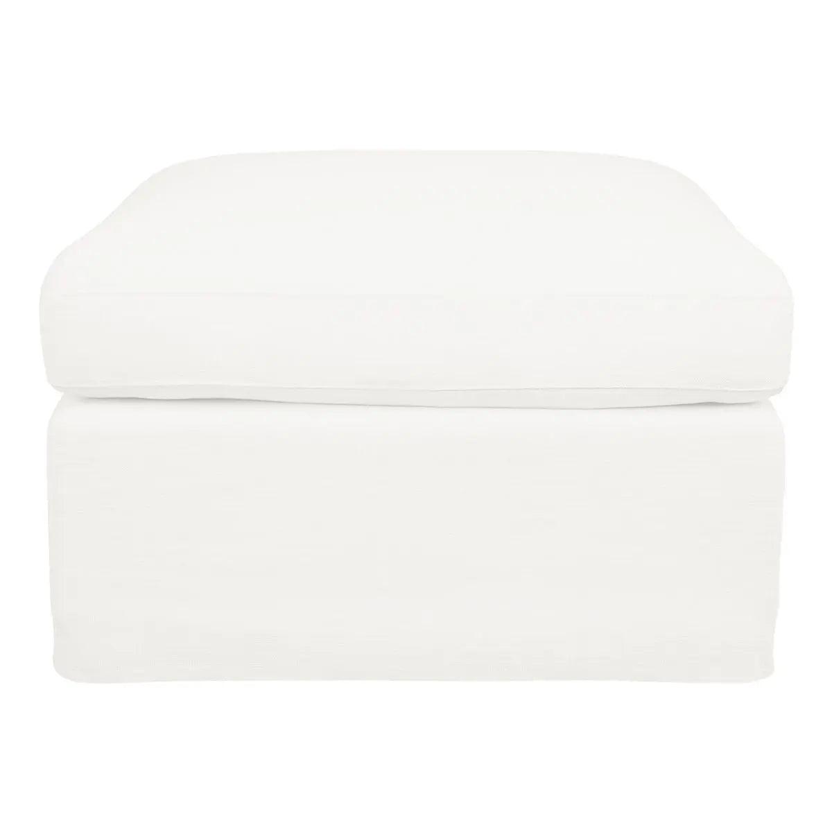 Cafe Lighting & Living Birkshire Slip Cover Ottoman - White Linen - Ottoman323689320294116739 1