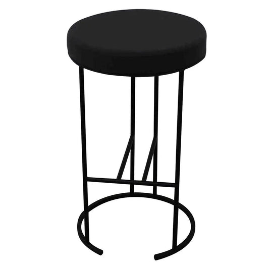 Cafe Lighting & Living Blackley Black Iron Kitchen Stool - Black Linen - Stool324639320294117903 1