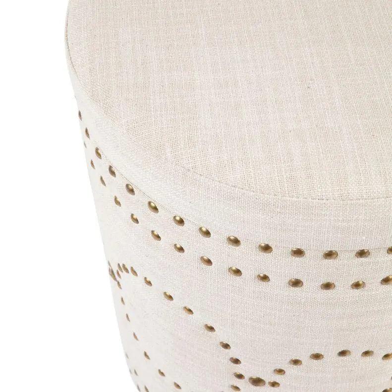 Cafe Lighting & Living Bradshaw Round Storage Stool - Natural Linen - Storage Stool324759320294120415 4