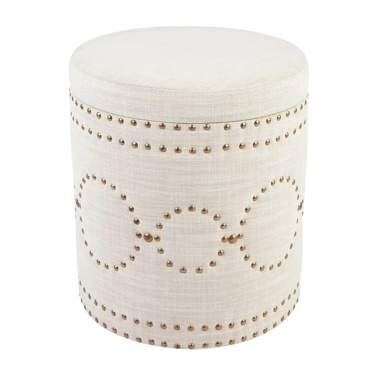 Cafe Lighting & Living Bradshaw Round Storage Stool - Natural Linen - Storage Stool324759320294120415 1