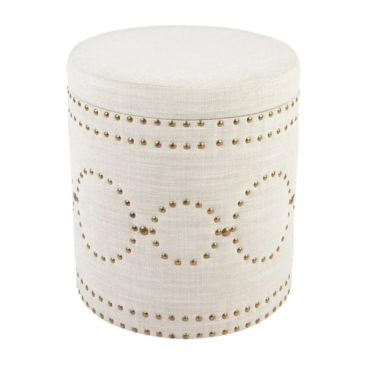 Cafe Lighting & Living Bradshaw Round Storage Stool - Natural Linen - Storage Stool324759320294120415 1